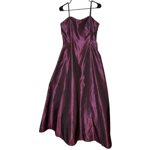 NWT Vintage Scott McClintock Bridesmaid Maxi dress glittering burgundy size 12 - Picture 14 of 17